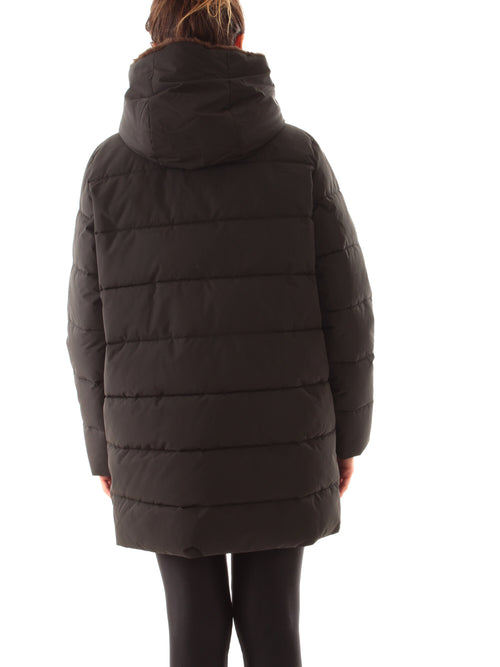 Emme Marella GEBEL piumino lungo in taffetà da donna nero