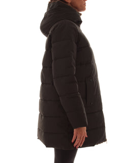 Emme Marella GEBEL piumino lungo in taffetà da donna nero