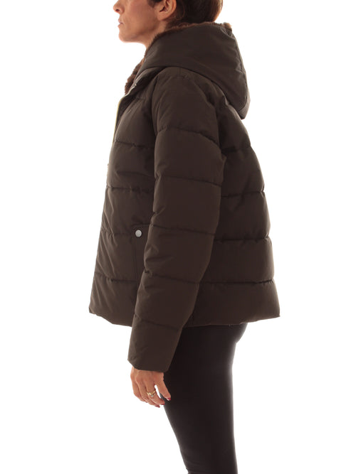 Emme Marella RETORE piumino corta in taffetà da donna cioccolato