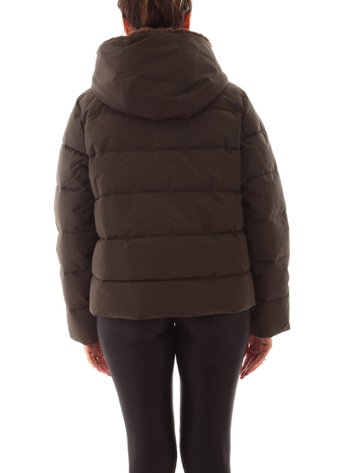 Emme Marella RETORE piumino corta in taffetà da donna cioccolato