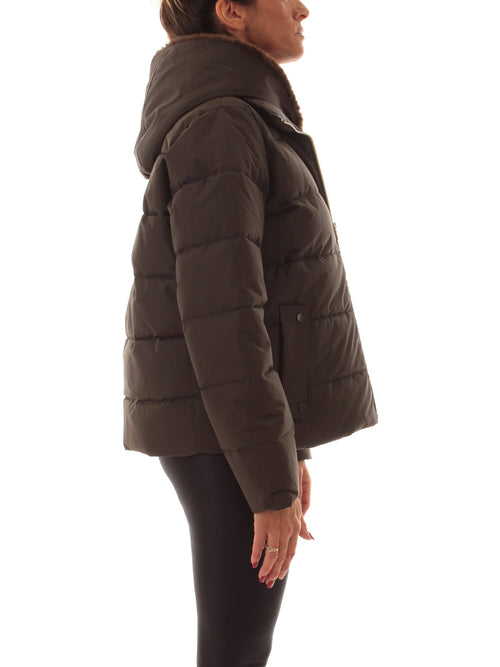 Emme Marella RETORE piumino corta in taffetà da donna cioccolato