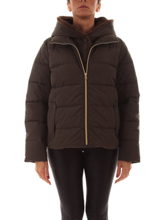 Emme Marella RETORE piumino corta in taffetà da donna cioccolato