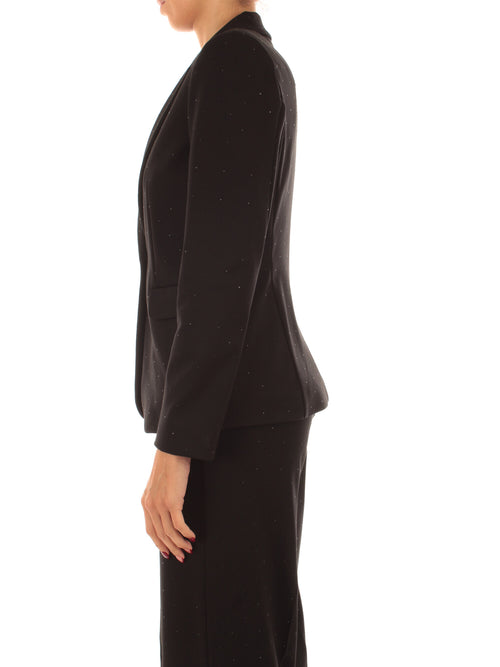 Emme Marella LINCE blazer in jersey con applicazioni da donna nero