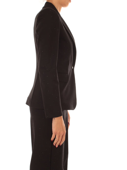 Emme Marella LINCE blazer in jersey con applicazioni da donna nero