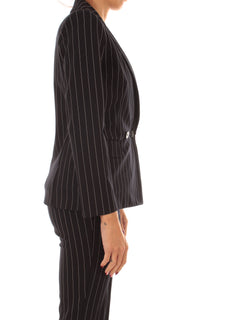 Emme Marella DRINK blazer in jersey da donna blu gessato