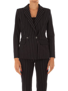 Emme Marella DRINK blazer in jersey da donna blu gessato