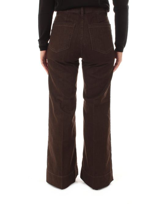 Emme Marella RUSPA pantalone slim flare da donna testa di moro