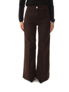 Emme Marella RUSPA pantalone slim flare da donna testa di moro