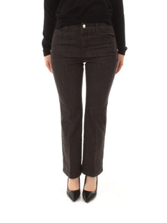 Emme Marella DORIA pantalone flare in twill da donna grigio scuro