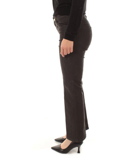 Emme Marella DORIA pantalone flare in twill da donna grigio scuro