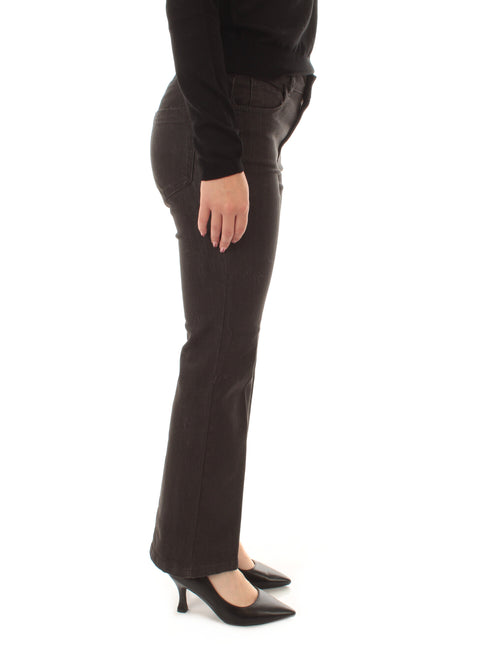 Emme Marella DORIA pantalone flare in twill da donna grigio scuro