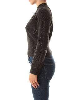 Emme Marella VENOSA maglia cropped da donna grigio melange