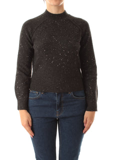 Emme Marella VENOSA maglia cropped da donna grigio melange