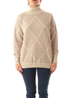 Emme Marella DORATO maglia oversize con collo alto da donna cacha