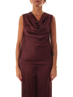 Iblues CALOTTE top in raso da donna bordeaux