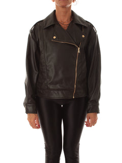 Emme Marella NURSE giacca-chiodo in similpelle da donna testa di moro