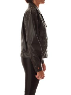 Emme Marella NURSE giacca-chiodo in similpelle da donna testa di moro