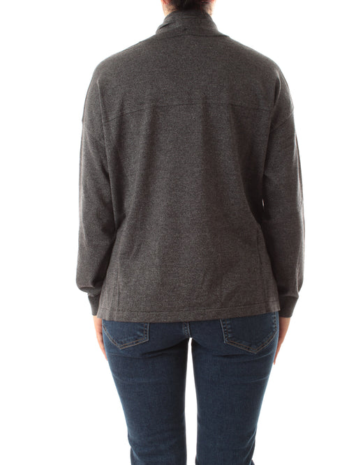 Emme Marella EROICO maglia over con sciarpa da donna grigio scuro