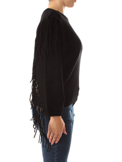 Emme Marella FALCO maglia over con frange da donna nero