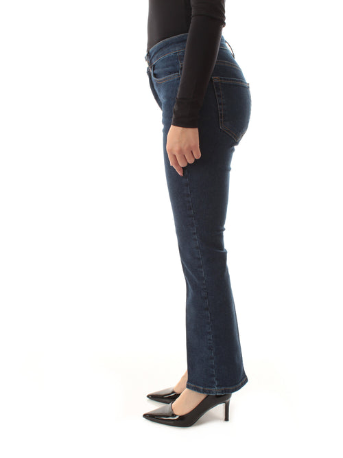 Emme Marella IBISCO jeans flare cropped da donna blu medio