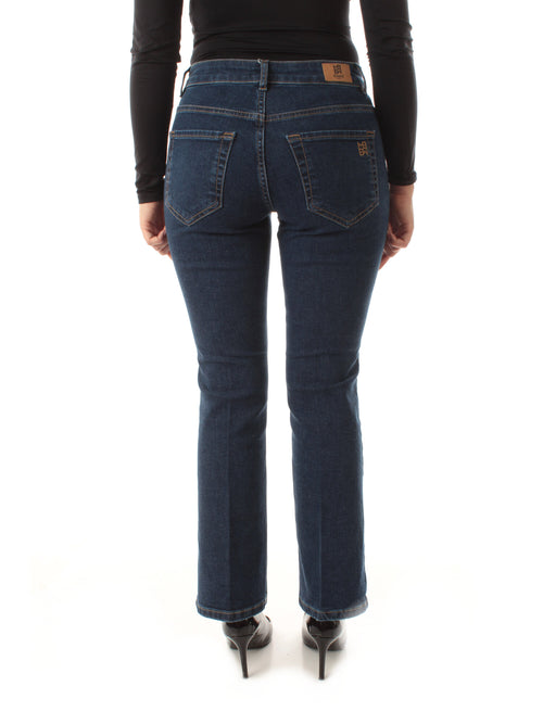 Emme Marella IBISCO jeans flare cropped da donna blu medio