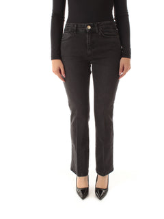 Emme Marella IBISCO jeans flare cropped da donna nero stone
