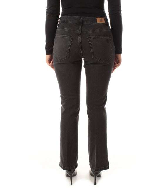 Emme Marella IBISCO jeans flare cropped da donna nero stone