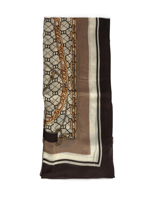 Twinset kefiah con stampa catene e Oval T da donna black/chocolate