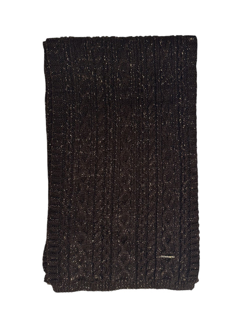 Twinset sciarpa in filato lurex da donna black/chocolate