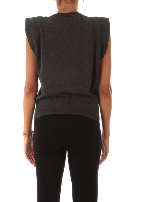 Twinset top in maglia con maniche ad aletta da donna grigio antracite