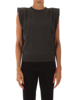 Twinset top in maglia con maniche ad aletta da donna grigio antracite