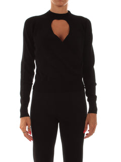 Twinset maglia con cut-out e incrocio da donna nero