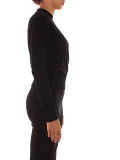 Twinset maglia con cut-out e incrocio da donna nero