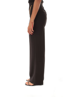 Twinset pantaloni in crêpe cady con cintura da donna nero