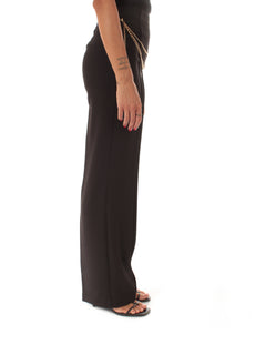 Twinset pantaloni in crêpe cady con cintura da donna nero