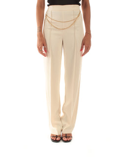 Twinset pantaloni in crêpe cady con cintura da donna madreperla