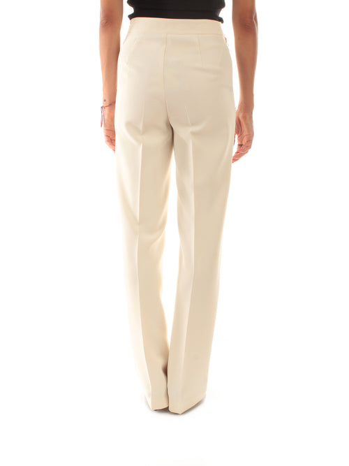 Twinset pantaloni in crêpe cady con cintura da donna madreperla