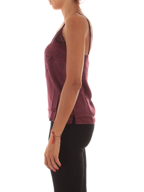 Twinset top in raso con pizzo da donna winetasting