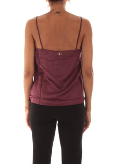 Twinset top in raso con pizzo da donna winetasting