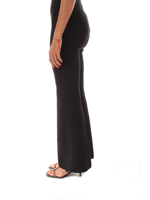 Twinset pantaloni flare in maglia da donna nero
