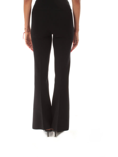 Twinset pantaloni flare in maglia da donna nero