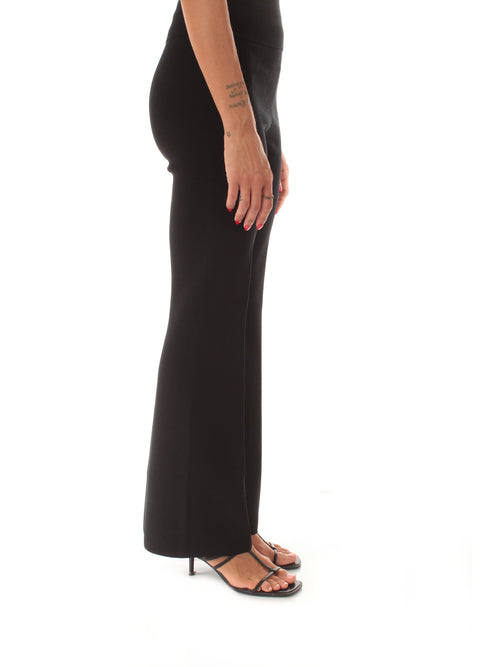 Twinset pantaloni flare in maglia da donna nero