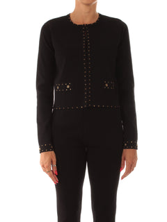 Twinset giacca in maglia con strass da donna nero