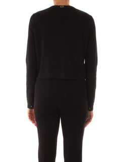 Twinset giacca in maglia con strass da donna nero