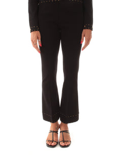 Twinset pantaloni in maglia con strass da donna nero