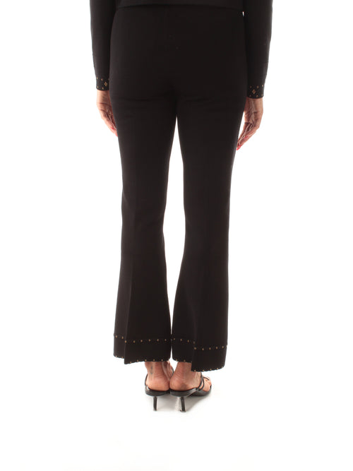 Twinset pantaloni in maglia con strass da donna nero