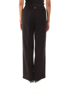 Twinset pantalone a palazzo a vita alta da donna nero