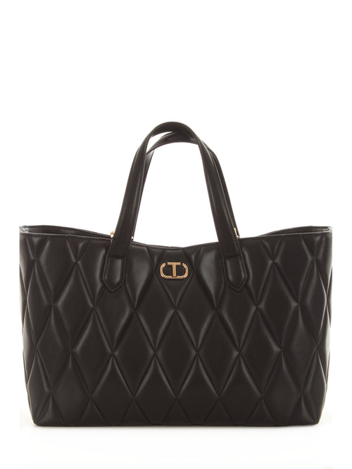 Twinset tote bag in simil pelle da donna nero