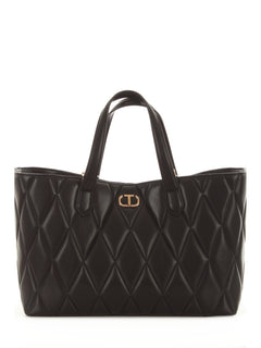 Twinset tote bag in simil pelle da donna nero