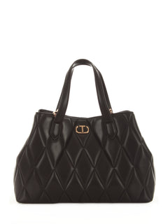 Twinset tote bag in simil pelle da donna nero